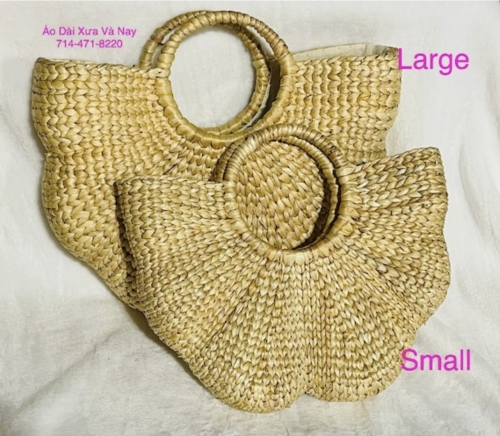 Handmade Water hyacinth handbag Straw handbag Giỏ mây phụ kiện áo dài