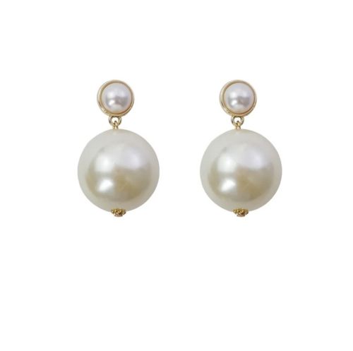 25mm large pearl dangle stud simple elegant Earrings Classic Imitation Pearl earring fashion jewelry pearl earrings