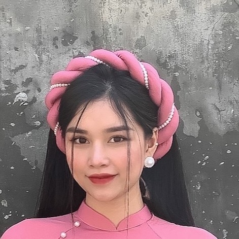 Vietnamese braided with pearl embeaded headpiece for ao dai - Mấn xoắn đính ngọc trai cho áo dài tết áo dài cưới áo dài phụ dâu